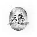 bicycle inside red lightbubl tattoo design idea