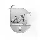 Lightbulb with bicycle inside tattoo design idea