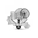 Lightbulb with bicycle inside tattoo design idea