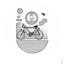 bicycle inside red lightbulb tattoo design idea