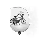 bicycle inside red lightbulb tattoo design idea