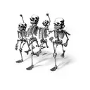 three running skeletons that are holding beer bottle tattoo design idea