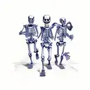 three running skeletons that are holding beer bottle tattoo design idea