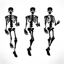 three running skeletons that are holding beer bottle tattoo design idea