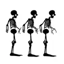 three running skeletons that are holding beer bottle tattoo design idea