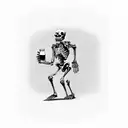 running skeletons holding beer bottle tattoo design idea