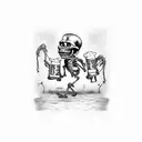 running skeletons holding beer bottle tattoo design idea