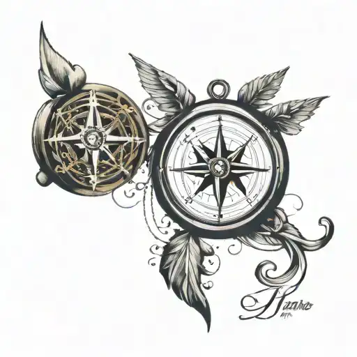 compass that goes outwards on the sides and says proverbs 16:9  tattoo design idea