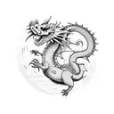 half cute dragon  tattoo design idea