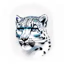 Snow leopard tattoo design idea