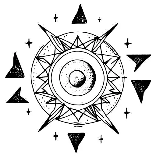 wicca sun moon stars tattoo design idea