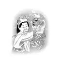 grandma holding hands with a girl tattoo design idea