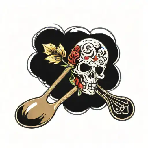 spoon tattoo design idea