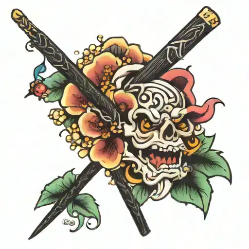 chopsticks tattoo design idea