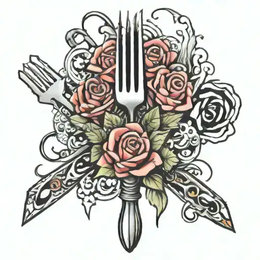 fork tattoo design idea