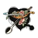 spoon tattoo design idea