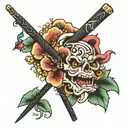 chopsticks tattoo design idea