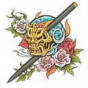 chopsticks tattoo design idea