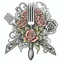 fork tattoo design idea