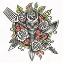 fork tattoo design idea