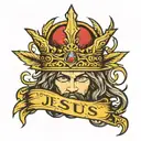 Jesus thorn crown with sword piercing tattoo design idea