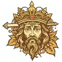 Jesus thorn crown with sword piercing tattoo design idea