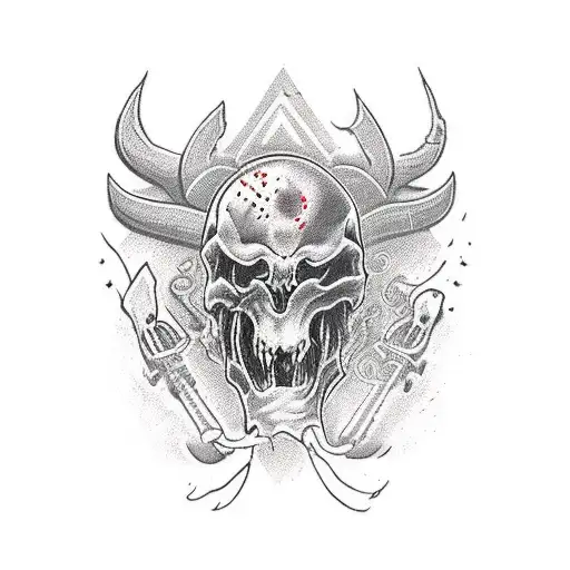 blood Bourne hunter weapons tattoo design idea