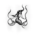 Elegant mermaid silhouette intertwined with sensual curves tattoo design idea