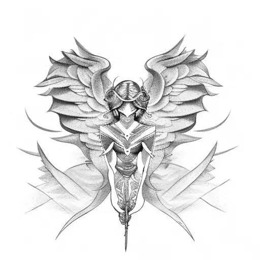 angel devil wings tattoo design idea