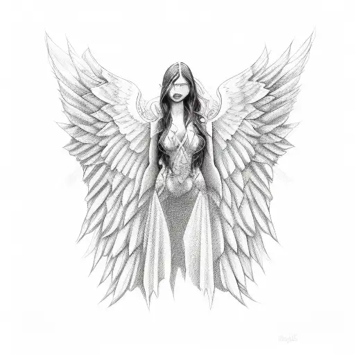 half angel half devil wings  tattoo design idea