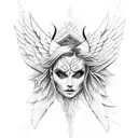 half angel half devil wings  tattoo design idea