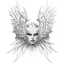 half angel half devil wings  tattoo design idea
