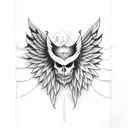 half angel half devil wings  tattoo design idea