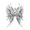 half angel half devil wings  tattoo design idea
