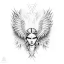 half angel half demon wings tattoo design idea