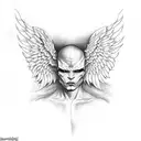 half angel half demon wings tattoo design idea