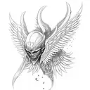 half angel half demon wings tattoo design idea