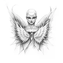 half angel half demon wings tattoo design idea