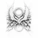 half angel half demon wings tattoo design idea