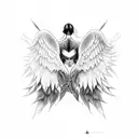half angel half demon wings tattoo design idea