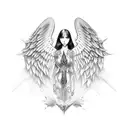 angel devil wings tattoo design idea