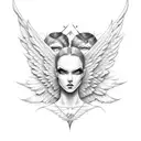 angel devil wings tattoo design idea