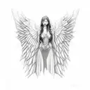 half angel half devil wings  tattoo design idea
