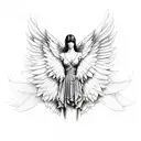 half angel half devil wings  tattoo design idea