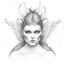 half angel half devil wings  tattoo design idea
