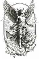 angel touching the sky tattoo design idea