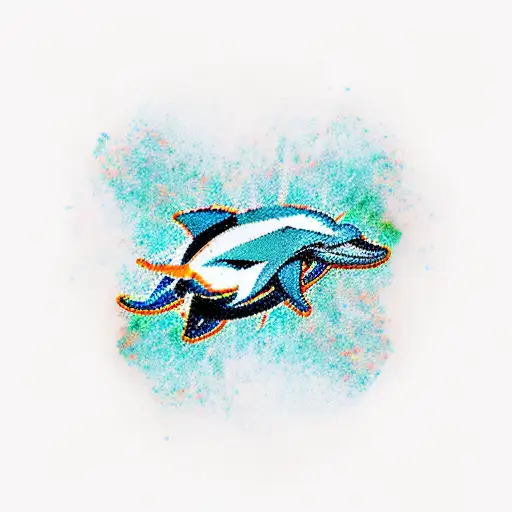 Miami Dolphins in the desert  tattoo design idea