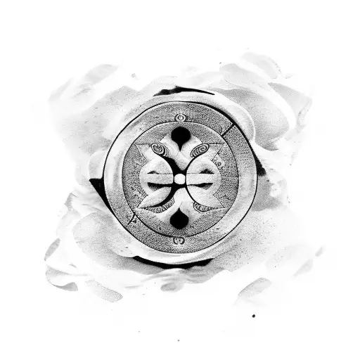 A yin yang symbol with one half representing love and the other half representing wisdom tattoo design idea