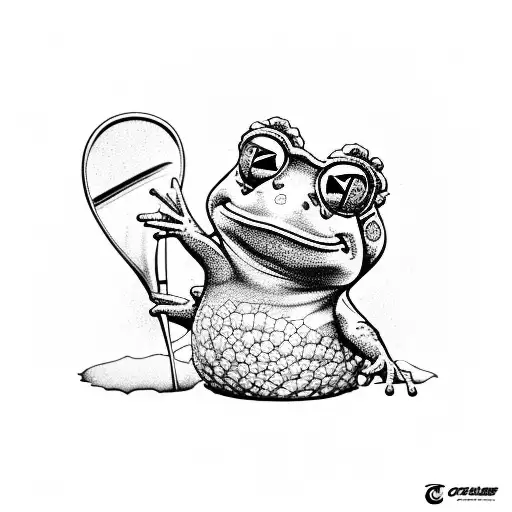 Toad playing golf with Coors light tattoo design idea