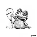 Toad playing golf with Coors light tattoo design idea